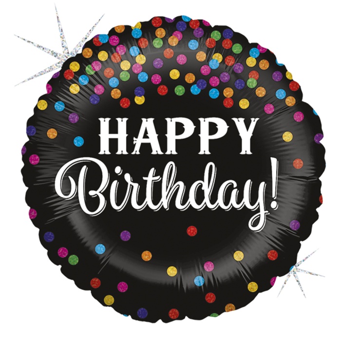 Glittering Birthday Confetti Grabo Folyo Balon 18