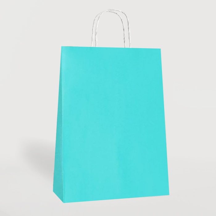 Turkuaz Büküm Saplı Çanta 25x31cm