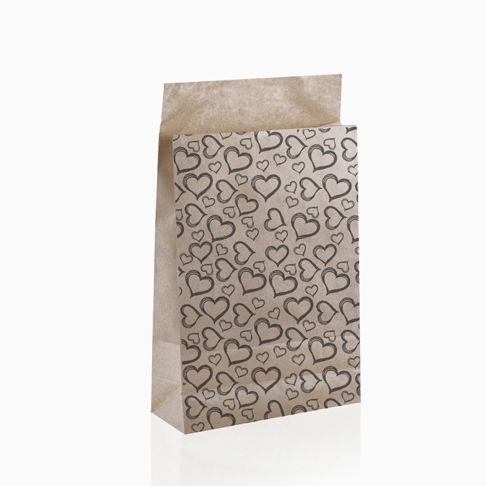 Kalp Desenli Kraft Hediye Zarfı M Boy 32x45x7cm