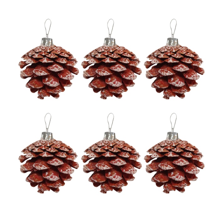 Kozalak Yılbaşı Ağaç Süsü 4 cm 6lı
