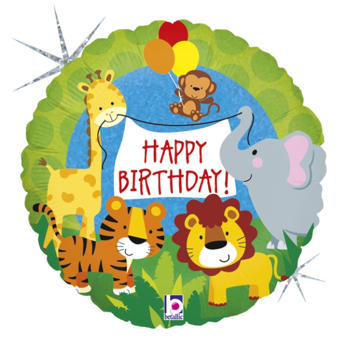 Jungle Animals Birthday Grabo Folyo Balon 18