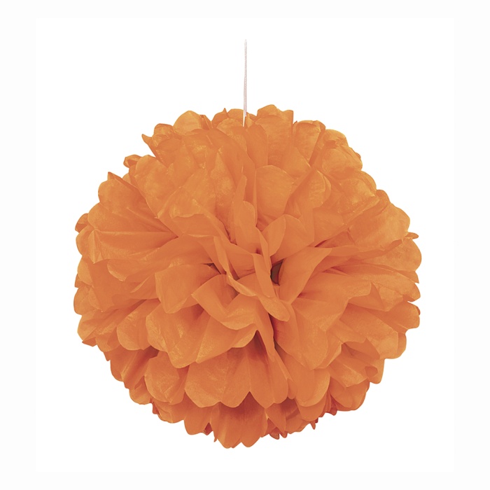 Turuncu Ponpon Dekor Süs 40 cm