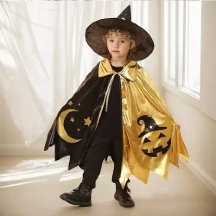Halloween Cadı Şapkası ve Pelerin Seti