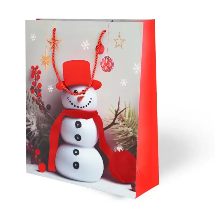 26x32 Yılbaşı Varak Baskılı Lüks Karton Çanta - Noel