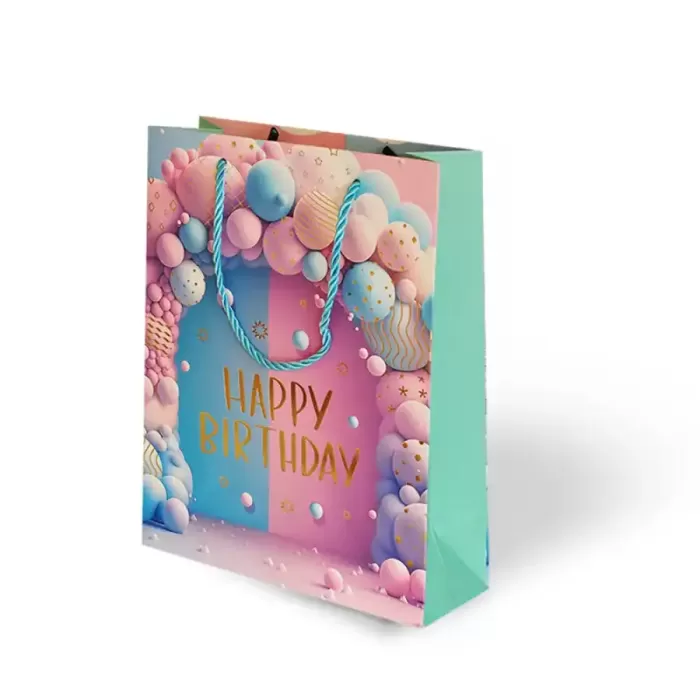 18x24 Lüks Karton Çanta Varak Baskılı - Balon Temalı 1 adet