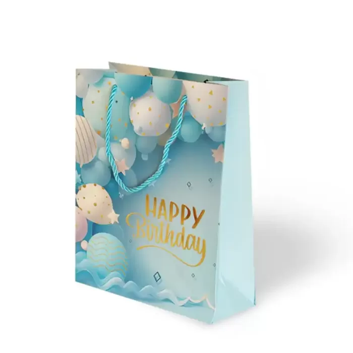18x24 Lüks Karton Çanta Varak Baskılı - Balon Temalı 1 adet