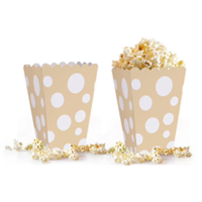 Popcorn Kutusu 10lu -Puanlı Krem-