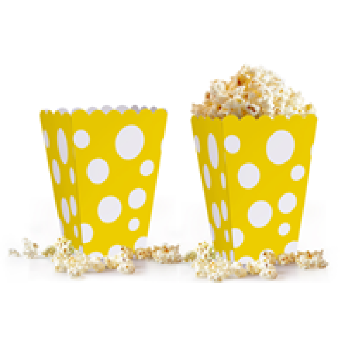 Popcorn Kutusu 10lu -Puanlı Sarı-