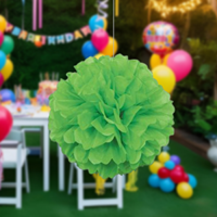Ponpon Süs 40cm Tekli Yeşil