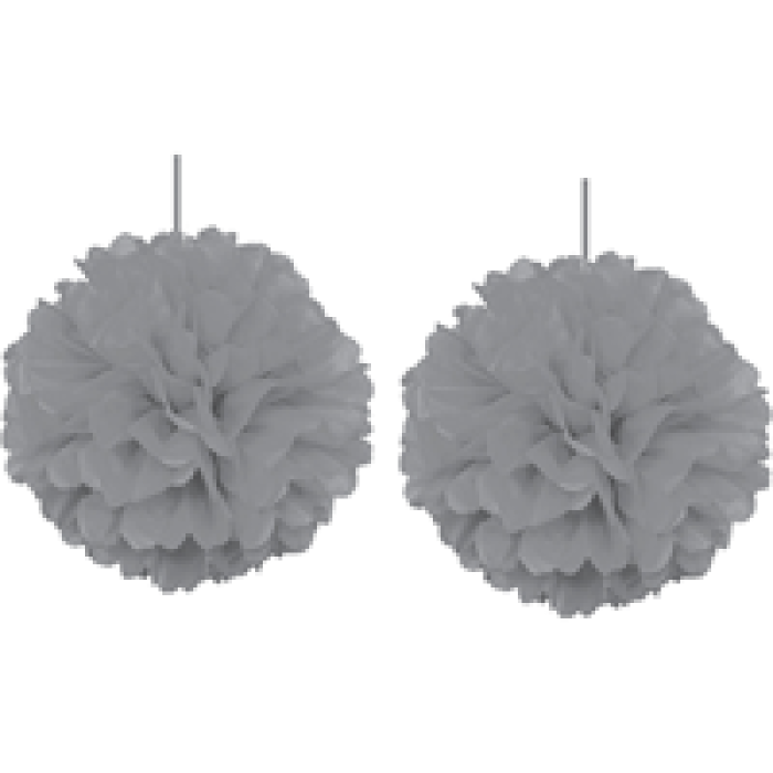 Ponpon Süs 30cm 2li Gümüş -KF035Gms