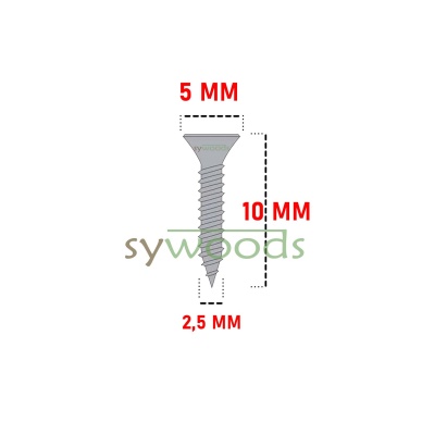 Sunta vidası 2.5x10 mm 1000 adet çinko renk