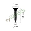 Mini vida 2,2x6,5 mm 100 adet siyah