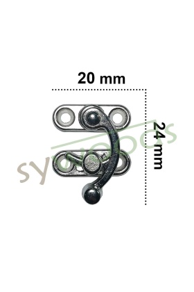 Küçük yay gözü kilit 20x24 mm nikel 1 adet