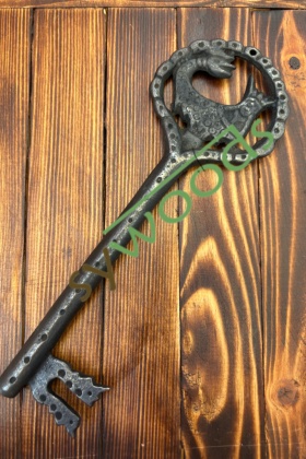 Şahmeran 21,5 cm büyük pirinç anahtar dekoratif vintage antik aksesuar