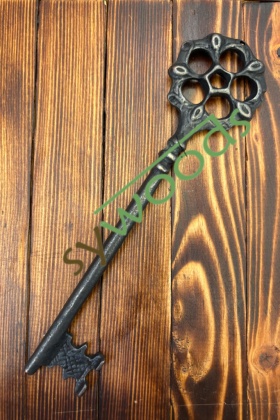 Çiçek 22 cm büyük pirinç anahtar dekoratif vintage antik aksesuar