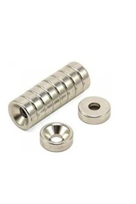 Neodyum Mıknatıs  d10x5 mm Genişlik 10 mm kalınlık 5 mm havşa delikli