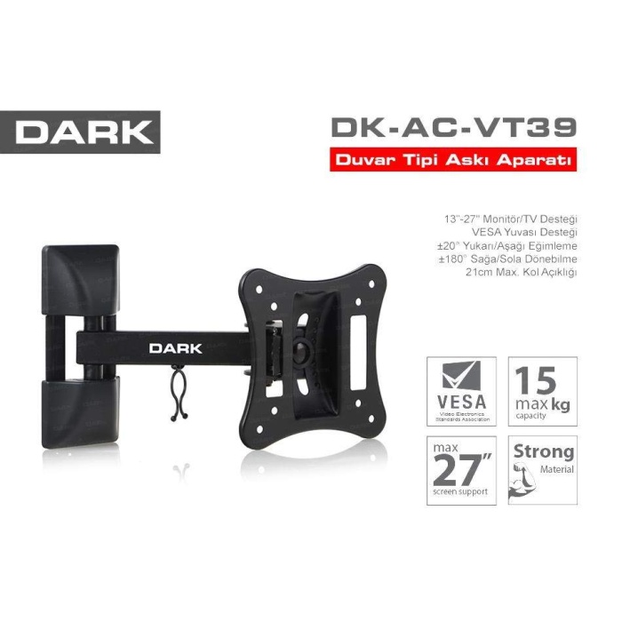 DARK DK-AC-VT39 DUVAR ASKI APARATI HAREKETLİ 13-27