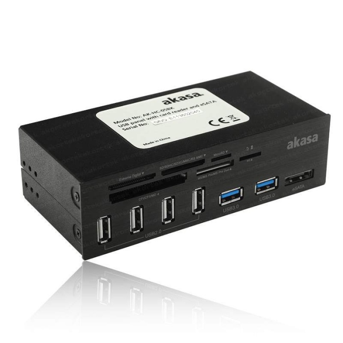 Akasa InterConnect Pro 6xUSB eSATA Portlu, 5.25Kart Okuyucu