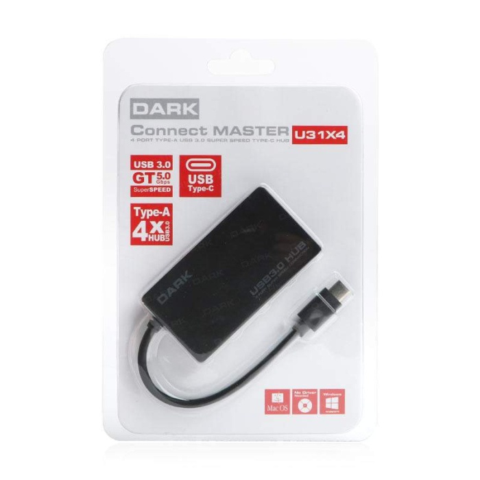 Dark Connect Master 4 Port USB Type-C HUB U31x4