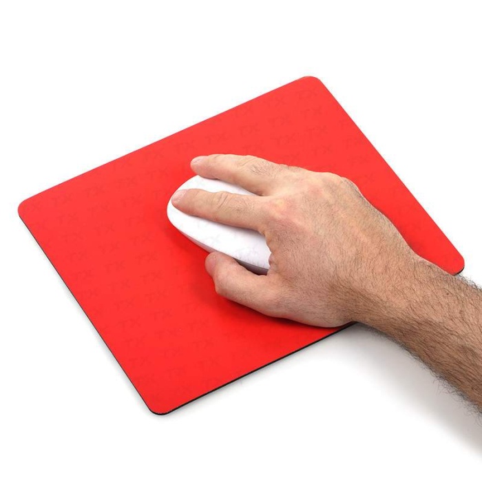 TX Flat Line Yarı Sert Üst Yüzeyli Slim Kırmızı MousePad (240x200mm)