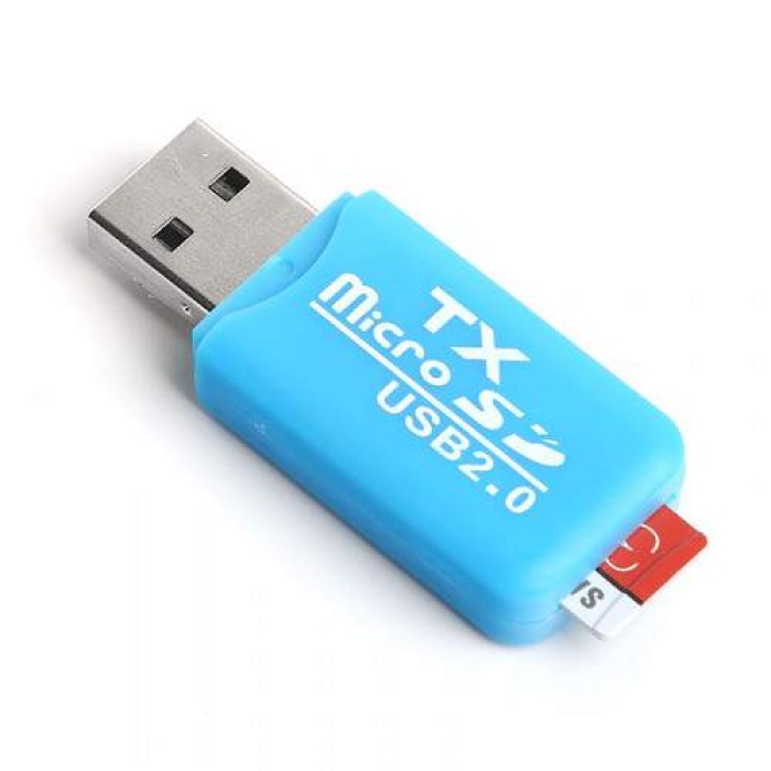 TX UCR204BL USB 2.0 MicroSD Kart Okuyucu - Mavi