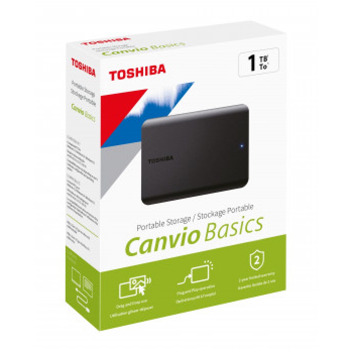 1TB Canvio Basics 2.5 USB3.2 TOSHIBA HDTB510EK3AA (USB2.0 Uyumlu)