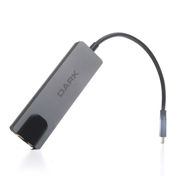 Dark 5i 1 Arada USB 3.1 Type-C to Ethernet / HDMI / USB 3.0 - USB 2.0 / USB-C PD 100W Macbook Pro/Air & Notebook/Ultrabook için Port Çoklayıcı HUB