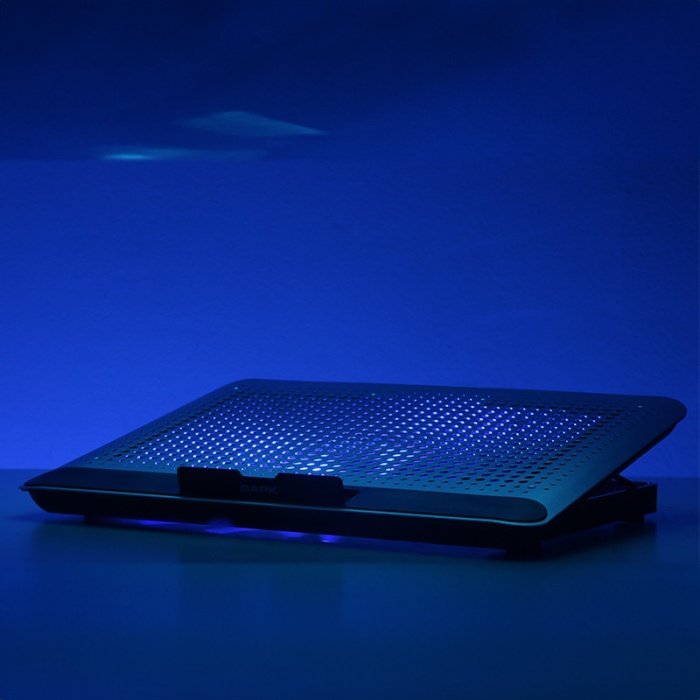 Dark Luna 16cm LED FANlı, 74.35 CFM & 1400RPM, 6x Yükseklik Ayarlı, 2xUSB 15.4 Notebook Soğutucu ve Stand (Gri)