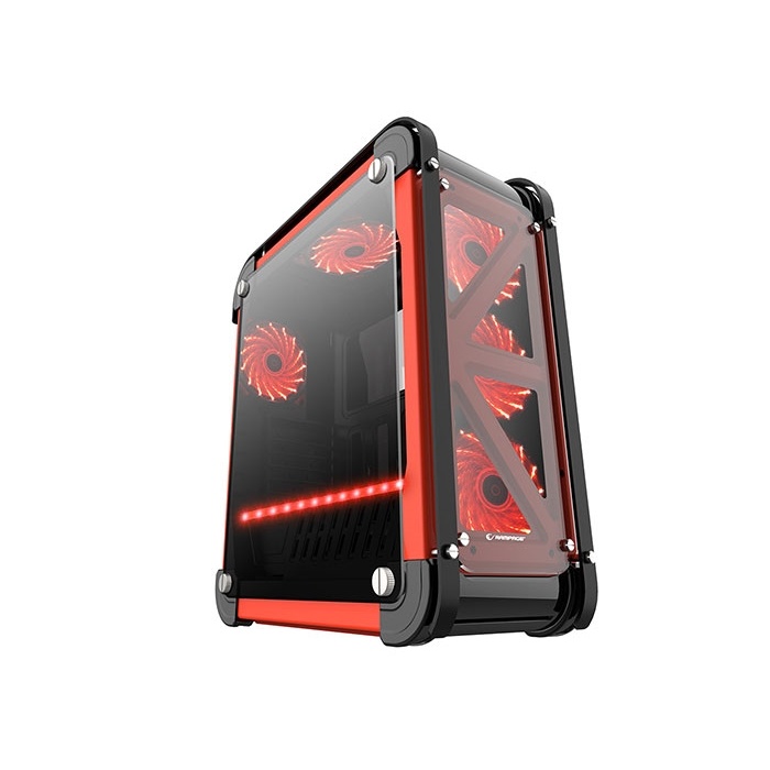 RAMPAGE CASTLE PSU YOK 4x12CM RGB FAN ATX TEMPERED GLASS 2xUSB2.0/2xUSB3.0 SİYAH MID TOWER GAMİNG KASA