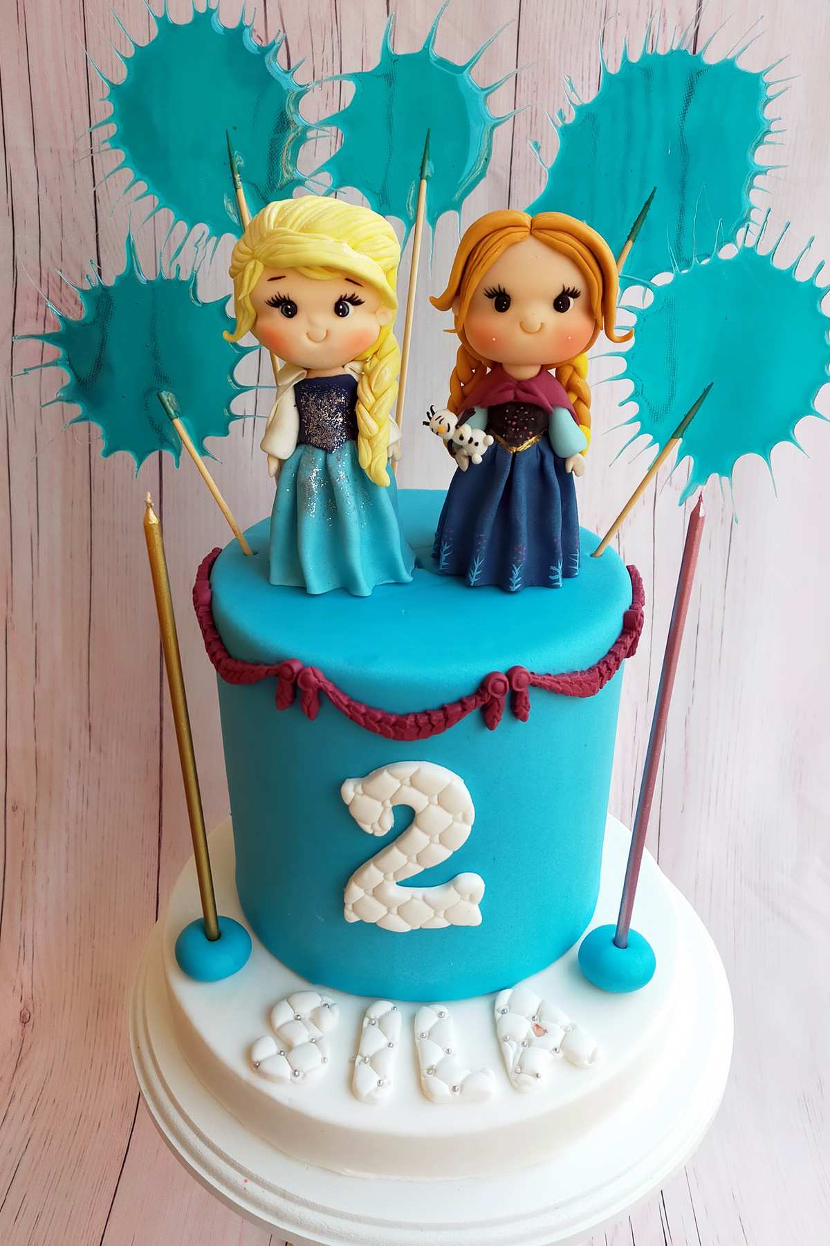 Anna ve Elsa Konsept Doğum Günü Pastası