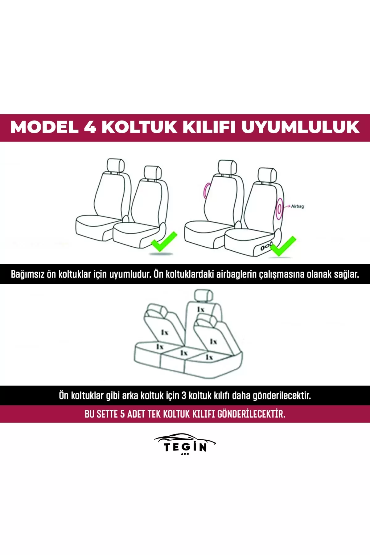 Efes Konfor Serisi Baklava Desenli Kumaş Deri Detay Koltuk Kılıfı Takımı 5 Tek Koltuk Taba