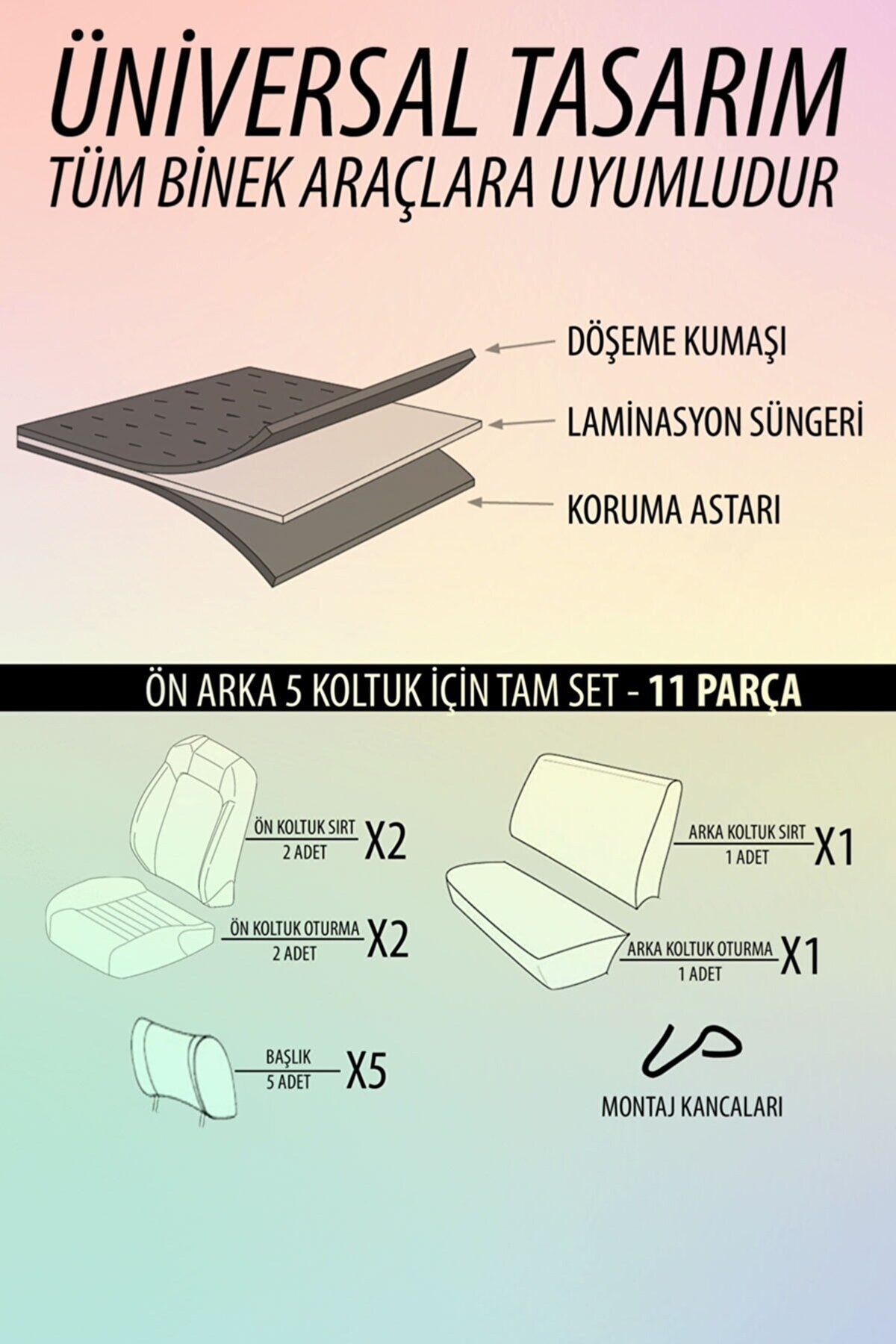 Bel Destekli Sport Tay Desing Deri Kumaş Koltuk Kılıfı Kırmızı