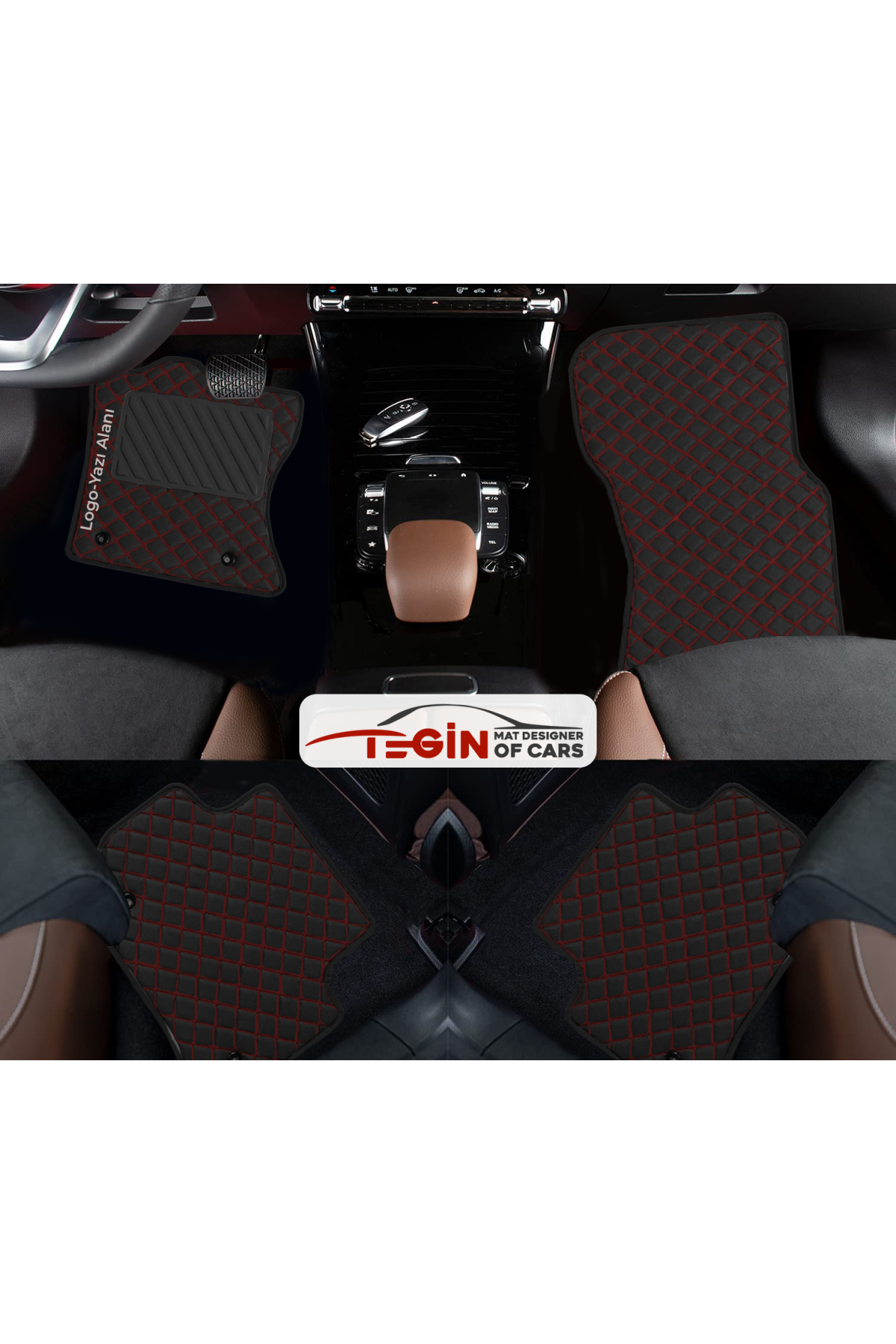 Seat Altea 2004 + Prime Siyah Kırmızı Deri Siyah Kenar Paspas