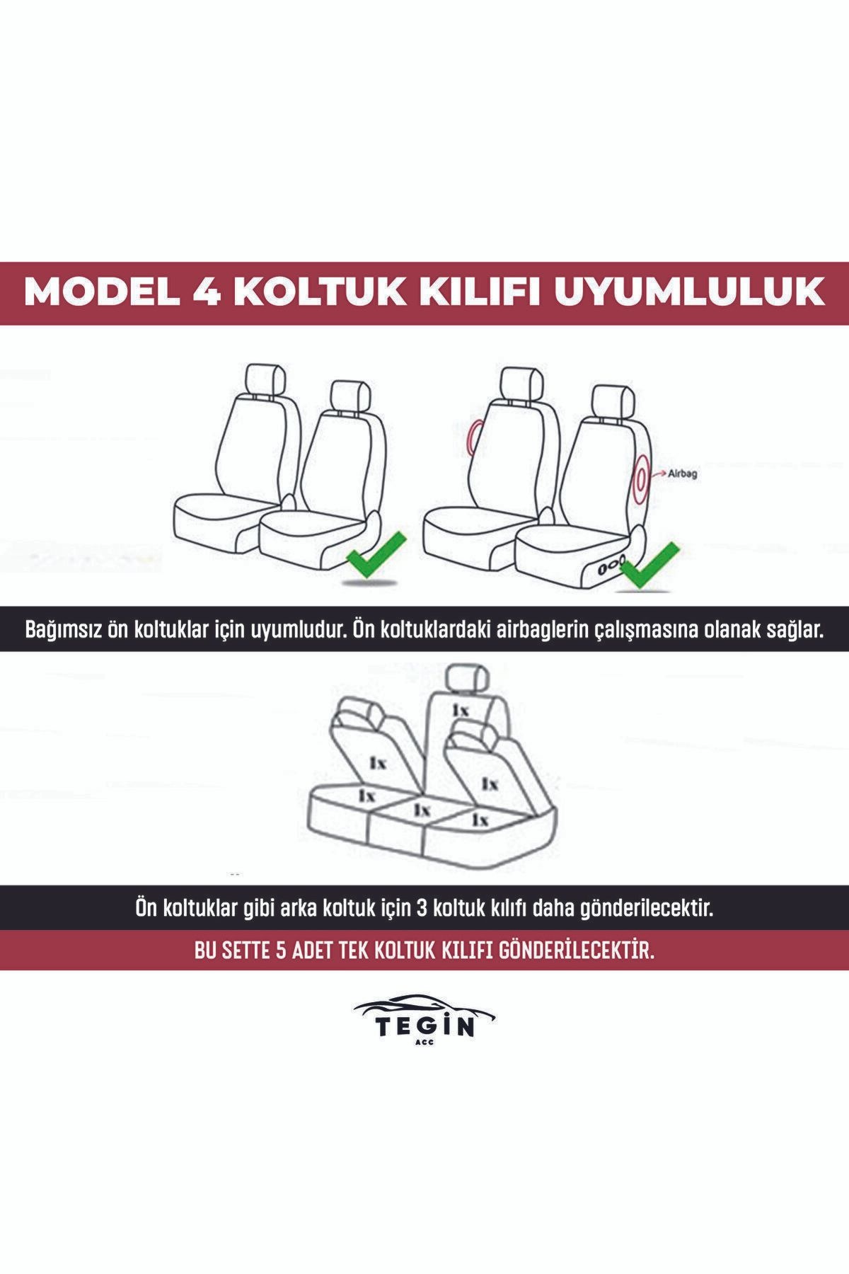 Efes Konfor Serisi Baklava Desenli Kumaş Deri Detay Koltuk Kılıfı Takımı Pilot 1+1 Ön İki Füme
