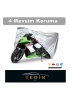 Kral Motor Kr-57 Mille  Su Geçirmez Miflonlu Motosiklet Brandası Koruyucu Gümüş Prestij Serisi