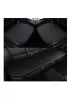 Araba Koltuk Minderi Ön Ve Arka Takım 3 Parça Aracınıza Stil Katın Siyah Deri Siyah Desen