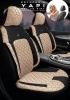 Audi A-5 Quattro Suv 2015 - 2019 Aracınıza Uyumlu Koltuk Kılıfı Jakar Deri Bej Siyah