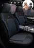 Audi A-5 Sedan 2010-2015 Aracınıza Uyumlu Koltuk Kılıfı Jakar Deri Siyah Mavi