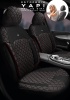 Seat Leon Hatchback 2011-2012 Aracınıza Uyumlu Koltuk Kılıfı Jakar Deri Siyah Krmz
