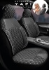 Citroen C4 Hatchback 2016-2020 Aracınıza Uyumlu Koltuk Kılıfı Jakar Deri Siyah Beyaz