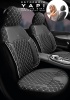 Audi Q-3 Auattro Suv 2013-2016 Aracınıza Uyumlu Koltuk Kılıfı Jakar Deri Siyah Beyaz