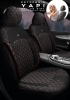 Toyota Auris - 2 Hatchback 2013 Aracınıza Uyumlu Koltuk Kılıfı Jakar Deri Siyah Krmz