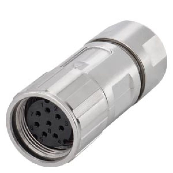 5li paket,Signal connector straight for S-1FL6 HI with rotary pulse encoder 8-pole insulator; union nut Socket contact (0.2-0.25 mm2) for cable diameter 6-8 mm