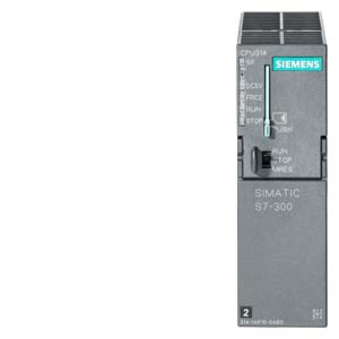 SIMATIC S7-300, CPU 314 Central processing unit with MPI, Integr. power supply 24 V DC, work memory 128 KB, Micro Memory Card re