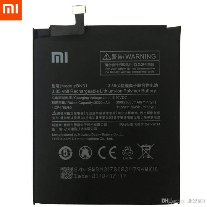 Xiaomi Redmi Note 5X BN31 Orjinal Kalite Batarya Pil