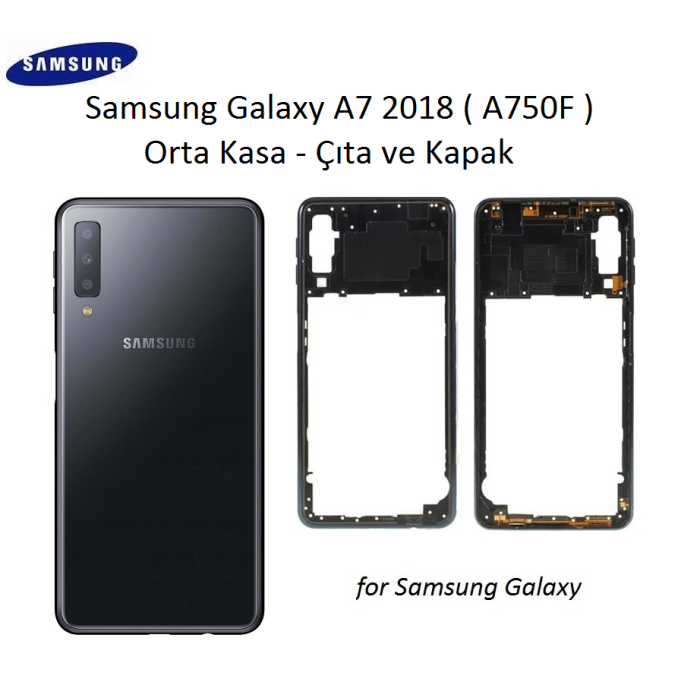 Samsung Galaxy A7 2018 A750F Full Kasa Kapak Tamir Seti