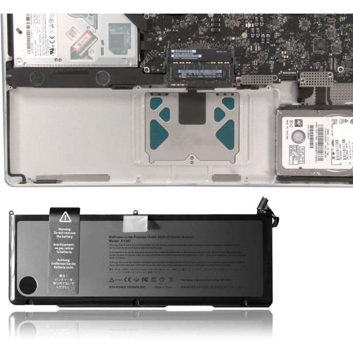 A1383 Apple MacBook Pro 17-inch Unibody Fast Notebook Bataryası