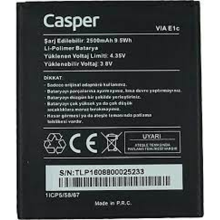 Casper E1-C Orjinal Kalite Batarya Pil