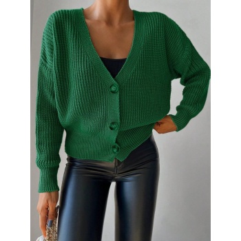 Kadın Uzun Kollu Düğme Detay Triko Hırka