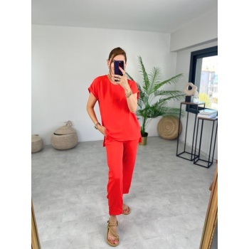 Kadın Bisiklet Yaka Paça Pensli Aerobin Kumaş İkili Takım